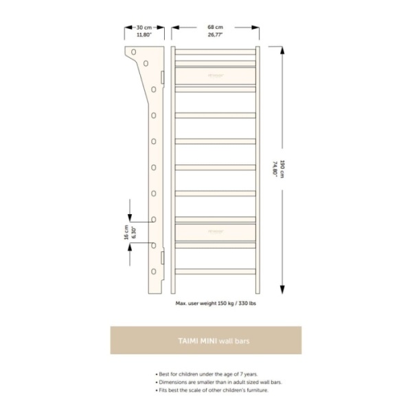 FitWood TAIMI Mini Wall Bars